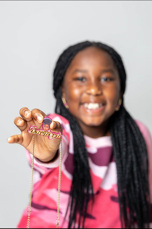 Brown Skin Girl Nameplate Necklace